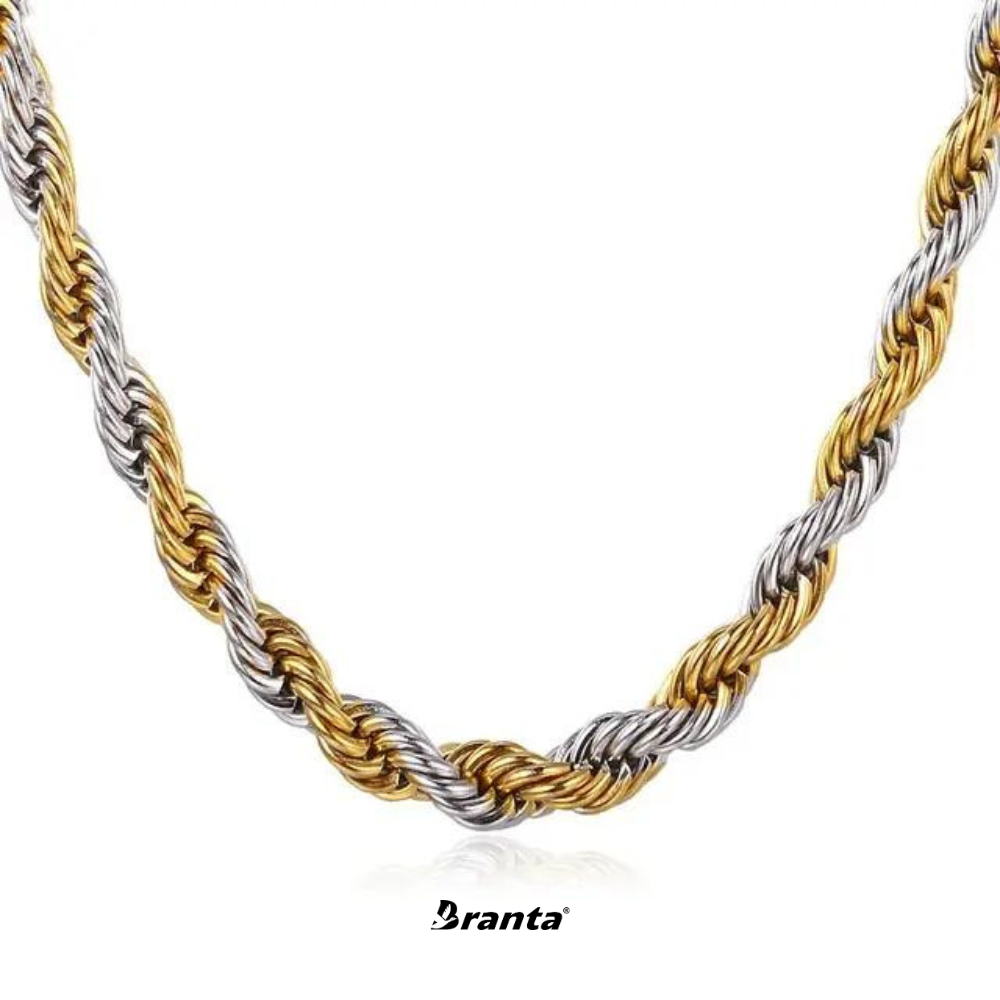 Men's Gold & Silver Twist Chain (21.5 Inch)