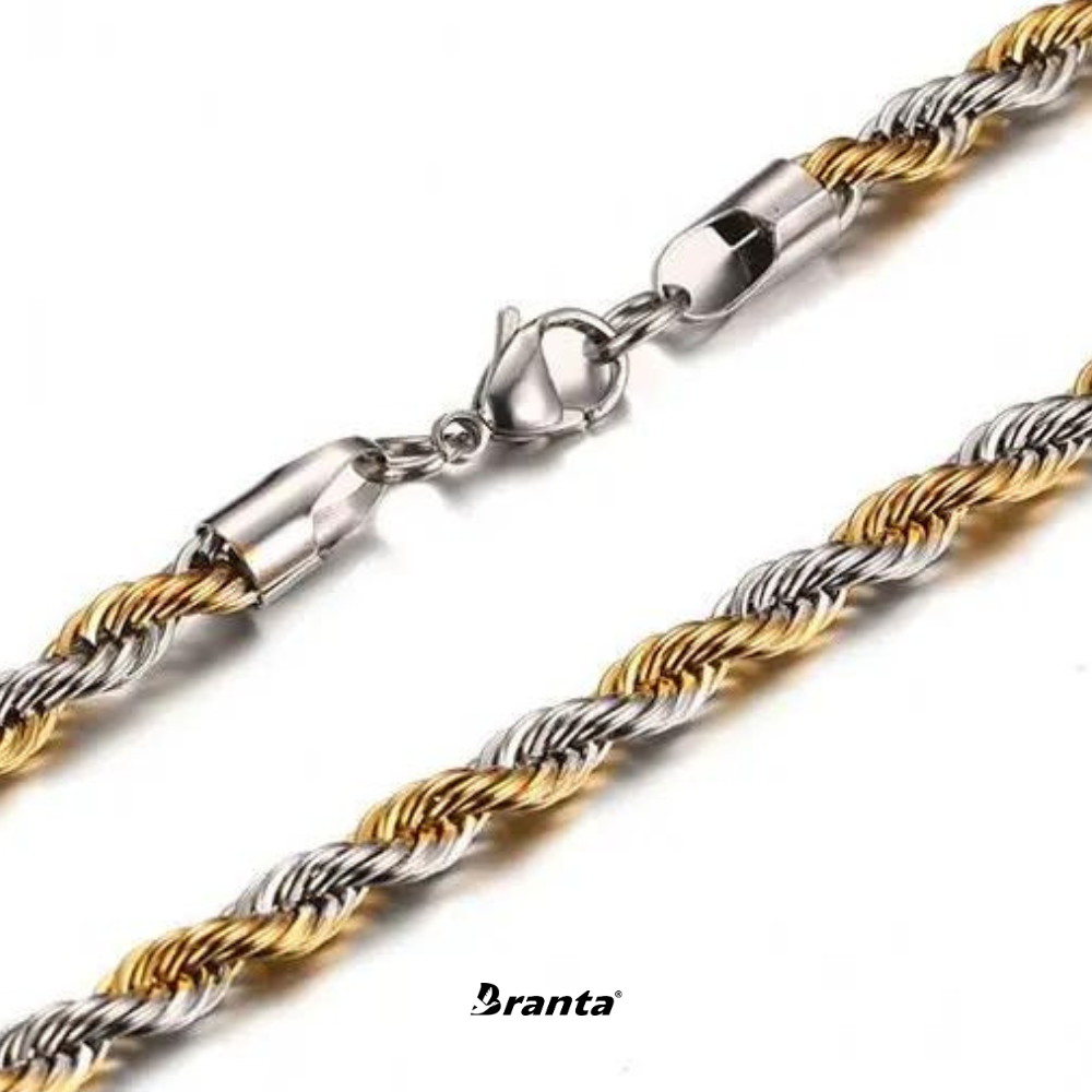 Men's Gold & Silver Twist Chain (21.5 Inch)