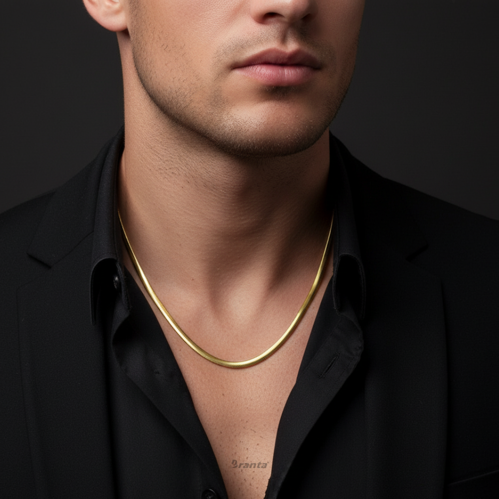 Luxury Gold Plated 3D Snake Chain Necklace For Men (21 Inch)